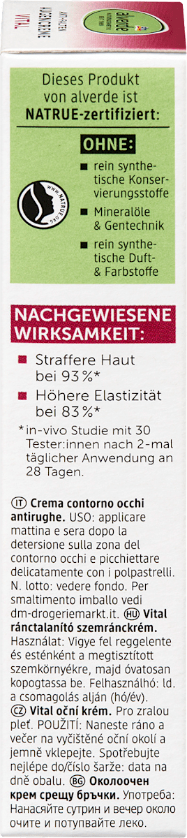 alverde NATURKOSMETIK Eye Cream Vital, 15 ml