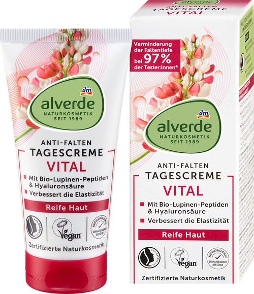alverde NATURKOSMETIK Face Cream Anti-Wrinkle Vital Mature Skin, 50 ml