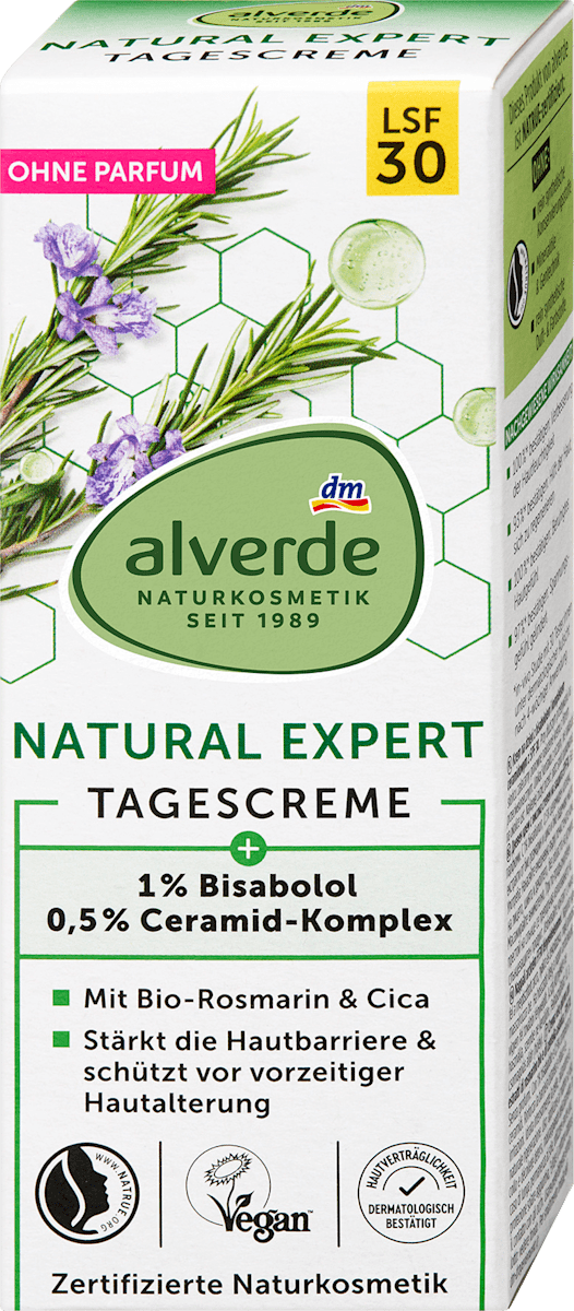 alverde NATURKOSMETIK Face Cream Natural Expert SPF 30, 50 ml