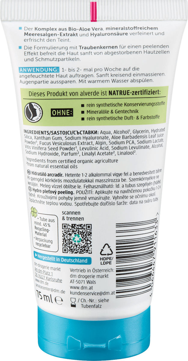 alverde NATURKOSMETIK Face Scrub Hydro, 75 ml