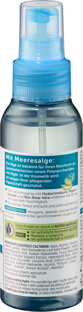 alverde NATURKOSMETIK Face Spray Hydro, 100 ml