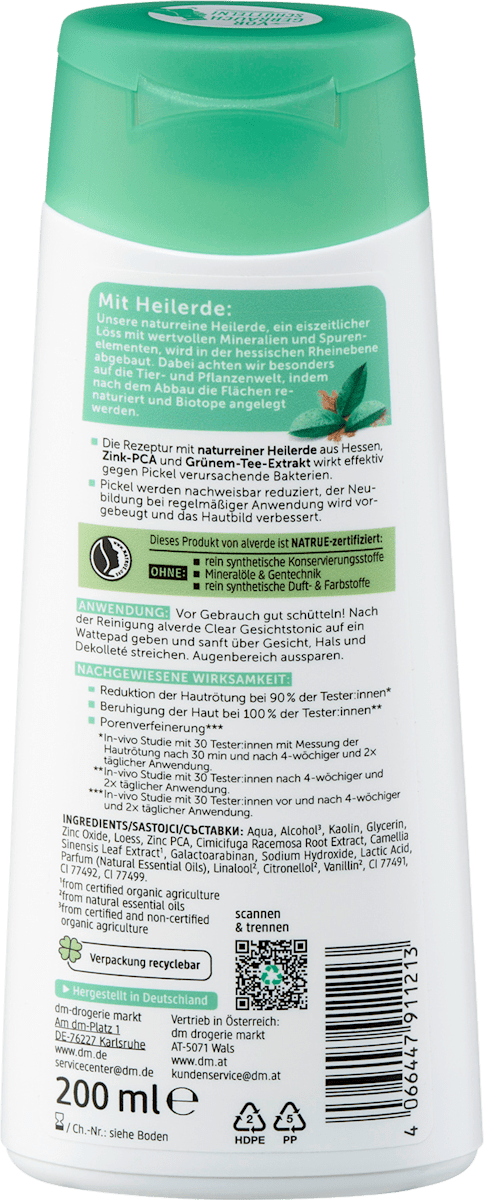 alverde Naturkosmetik Facial Tonic Clear 200 ml