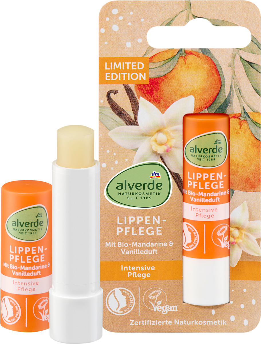 alverde NATURKOSMETIK Lip Care Mandarin + Vanilla Scent, 4.8 g
