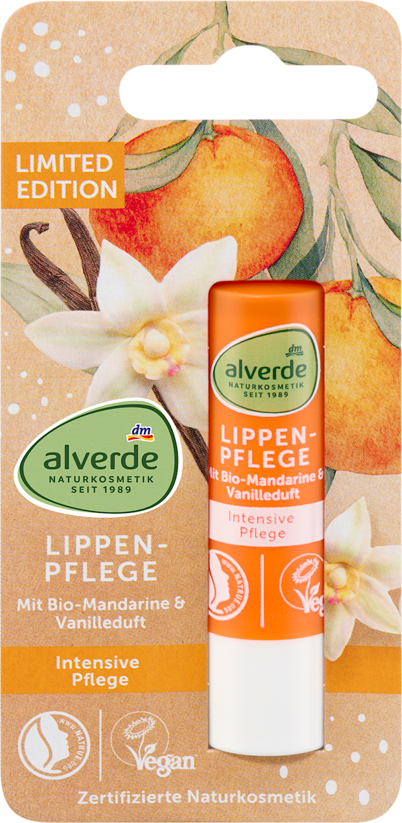 alverde NATURKOSMETIK Lip Care Mandarin + Vanilla Scent, 4.8 g