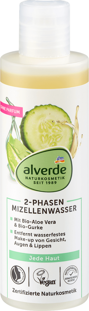 alverde Naturkosmetik 2-Phase Micellar Water Organic Aloe Vera & Cucumber 200 ml