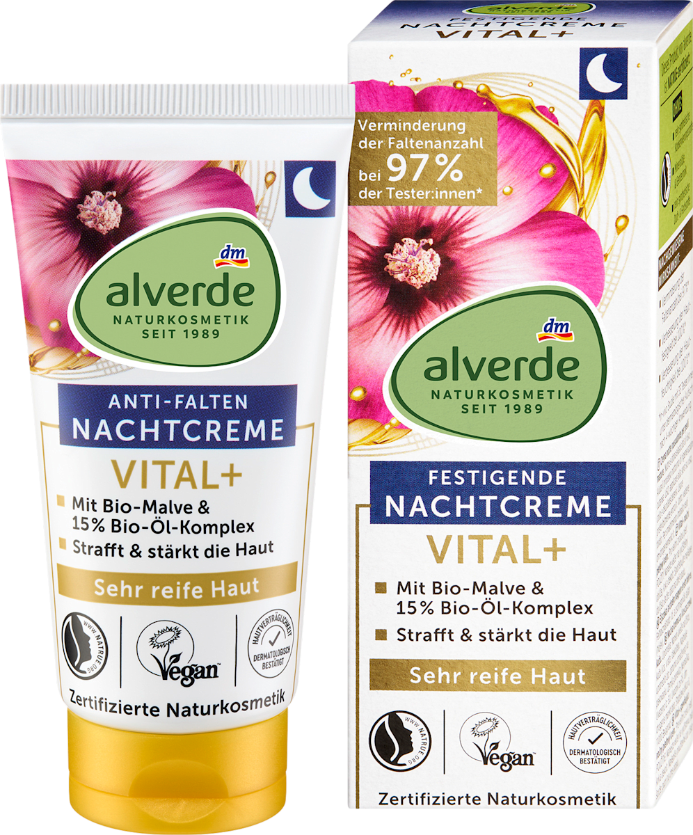 alverde NATURKOSMETIK Night Cream Anti-Wrinkle Vital+ Oil Complex, 50 ml
