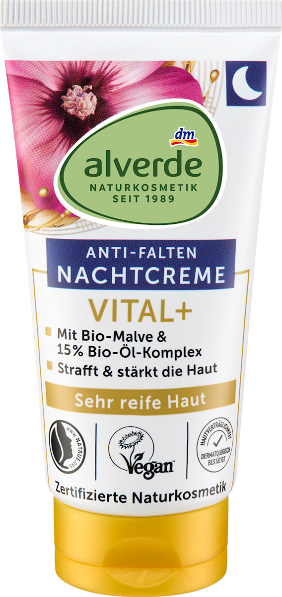 alverde NATURKOSMETIK Night Cream Anti-Wrinkle Vital+ Oil Complex, 50 ml