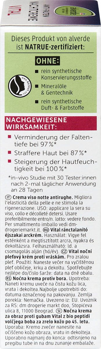 alverde NATURKOSMETIK Night Cream Vital Anti-Wrinkle, 50 ml