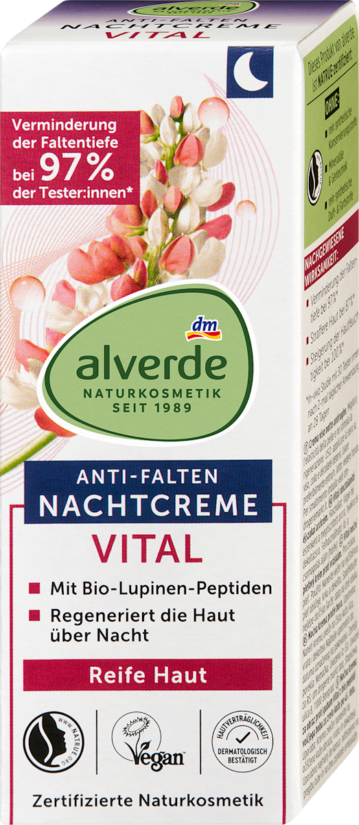 alverde NATURKOSMETIK Night Cream Vital Anti-Wrinkle, 50 ml