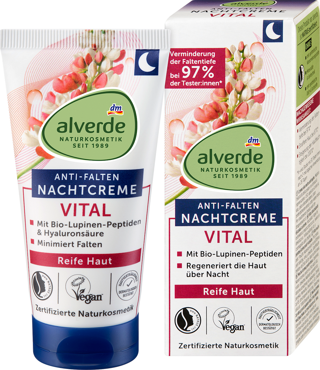 alverde NATURKOSMETIK Night Cream Vital Anti-Wrinkle, 50 ml