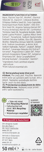 alverde NATURKOSMETIK Night Cream Vital Anti-Wrinkle, 50 ml