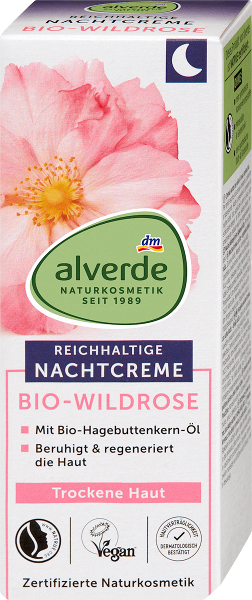 alverde NATURKOSMETIK Night Cream Wild Rose, 50 ml