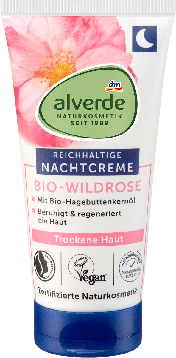 alverde NATURKOSMETIK Night Cream Wild Rose, 50 ml