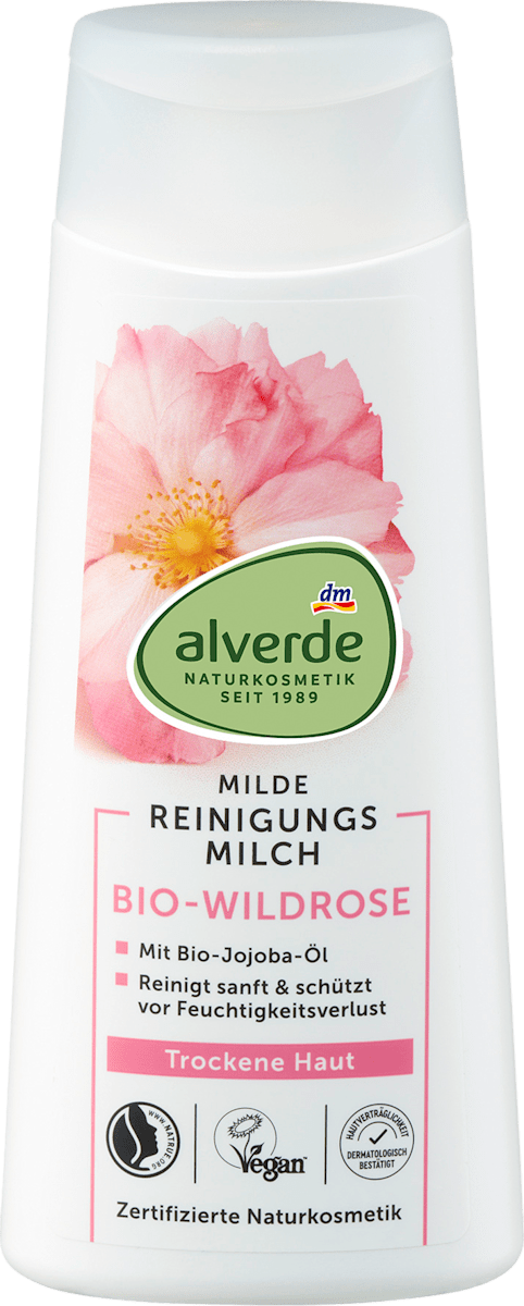alverde NATURKOSMETIK Cleansing Milk Wild Rose Mild, 200 ml