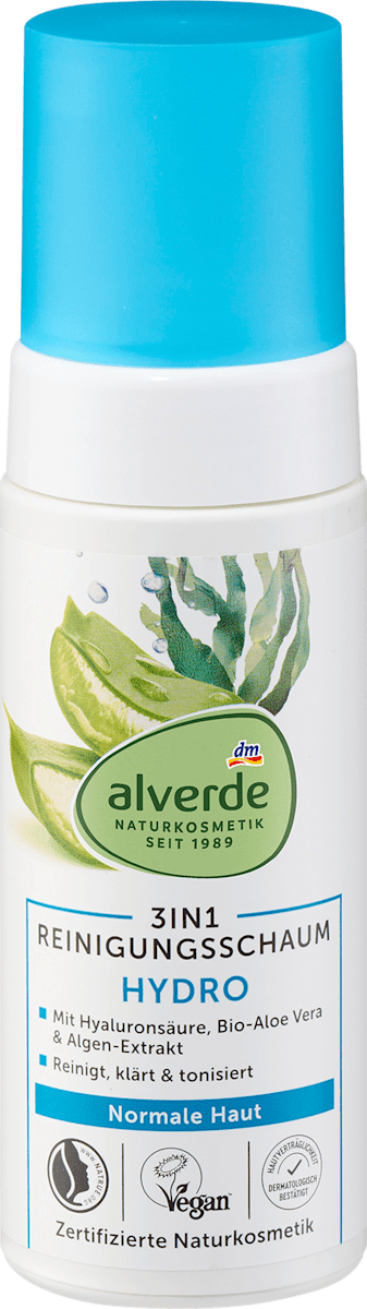 alverde Naturkosmetik 3-in-1 Cleansing Foam Hydro 150 ml