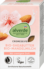alverde NATURKOSMETIK Bar Soap Cream Soap with Shea Butter & Almond Milk, 100 g