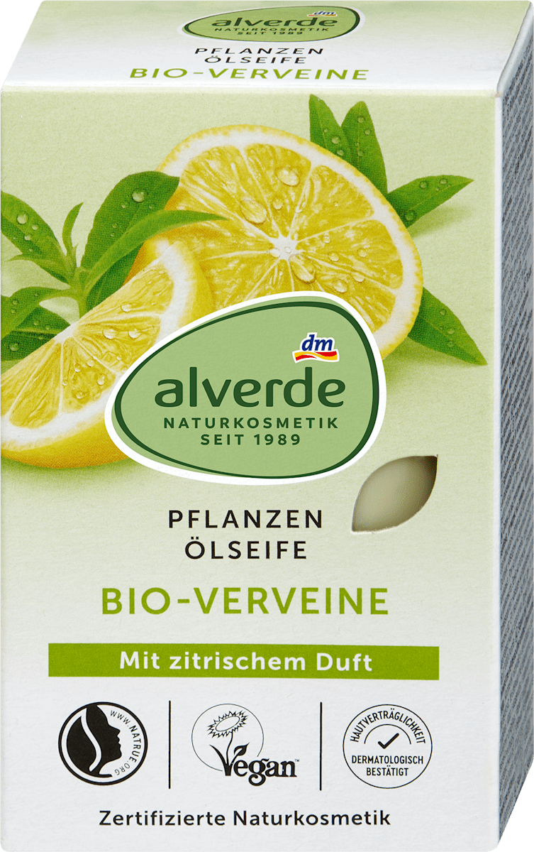 alverde NATURKOSMETIK Bar Soap Vegetable Oil Soap with Verbena, 100 g