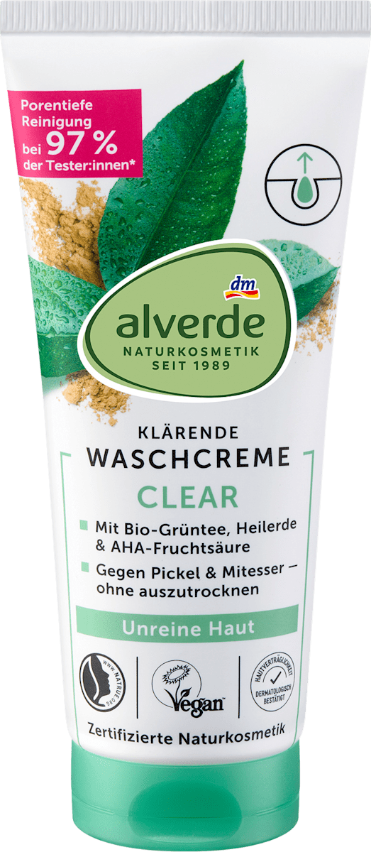 alverde NATURKOSMETIK Clear Wash Cream, 100 ml