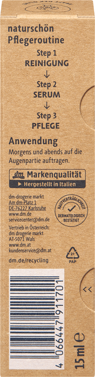 alverde Naturschön Eye Care, 15 ml