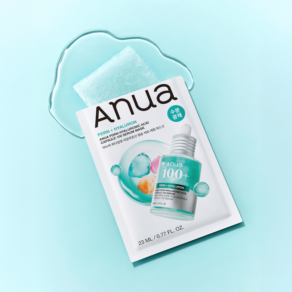 Anua Face Mask PDRN Serum Mask 100 Hyaluronic Acid Capsule, 23 ml