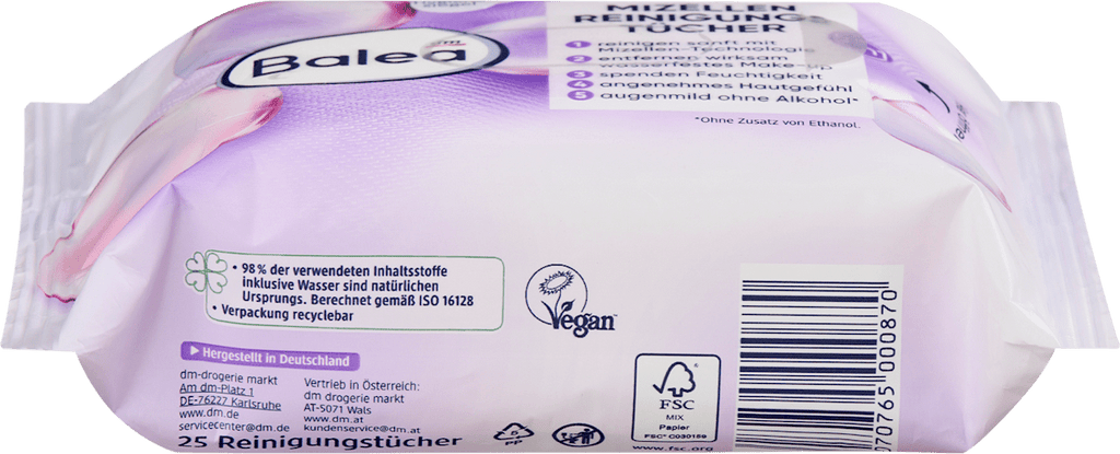 Balea Micellar Cleansing Wipes 25 pcs