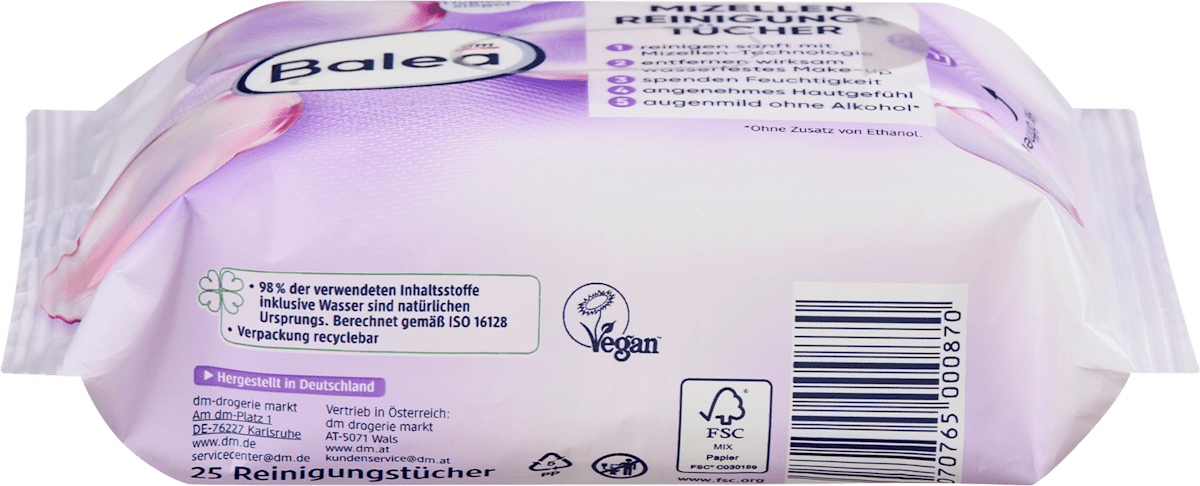 Balea Micellar Cleansing Wipes 25 pcs