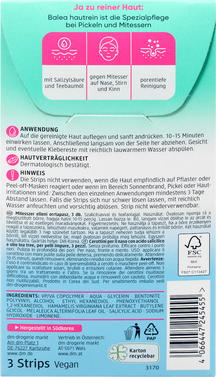 Balea Anti-Blackhead Nose Strips - view 4