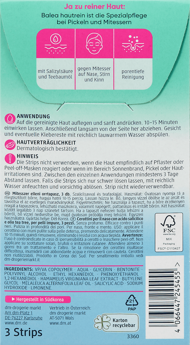 Balea Anti-Blackhead Nose Strips - view 3