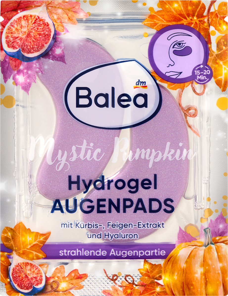 Balea Hydrogel Eye Pads Glitter Mystic Pumpkin (1 pair), 2 pcs
