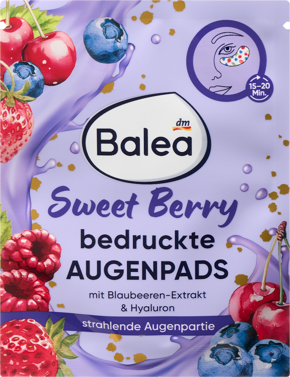 Balea Eye Pads Sweet Berry Printed (1 Pair), 2 pcs