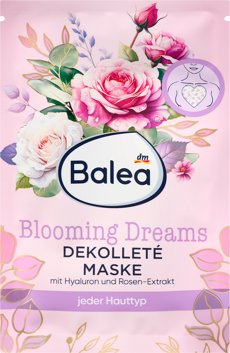 Balea Décolleté Sheet Mask Heart Shape, 1 pc