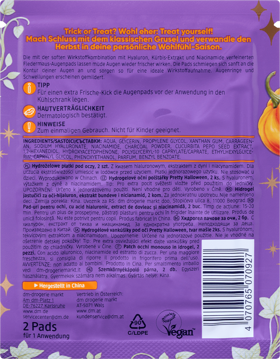 Balea Shaped Eye Pads Pretty Halloween (1 pair), 2 pcs