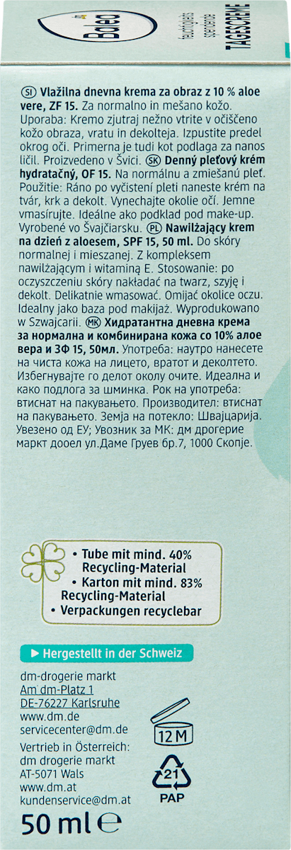 Balea Face Cream Moisturising SPF 15