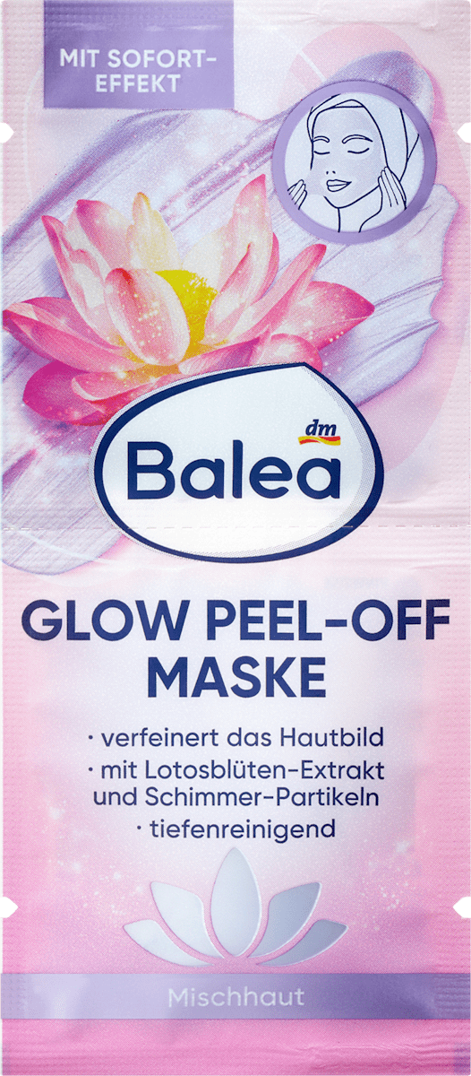 Balea Face Mask Glow Peel-Off (2x8 ml), 16 ml