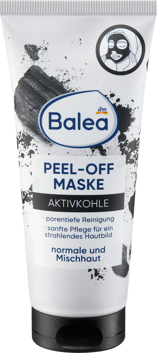 Balea Face Mask Peel-Off Activated Charcoal, 100 ml