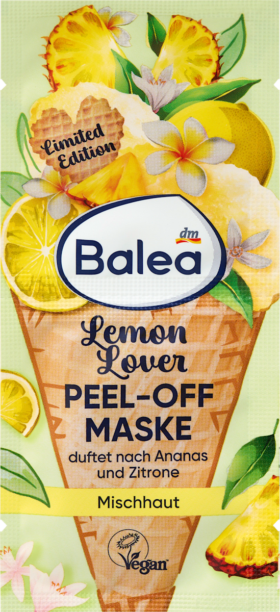 Balea Face Mask Peel-Off Lemon Lover (2x8 ml), 16 ml