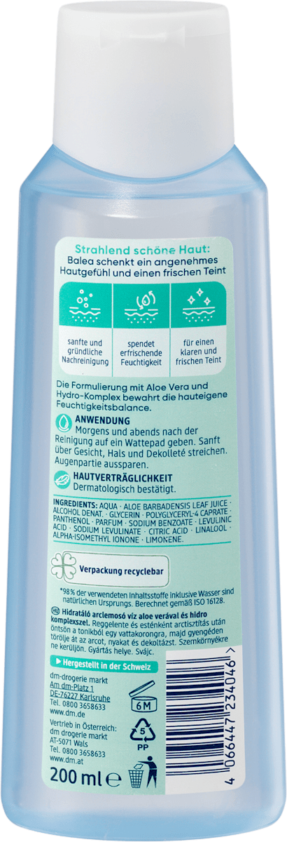 Balea Moisturising Facial Toner, 200 ml