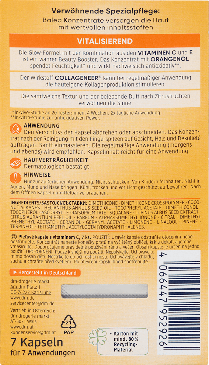 Balea Concentrate Vitamin C, 7 pcs