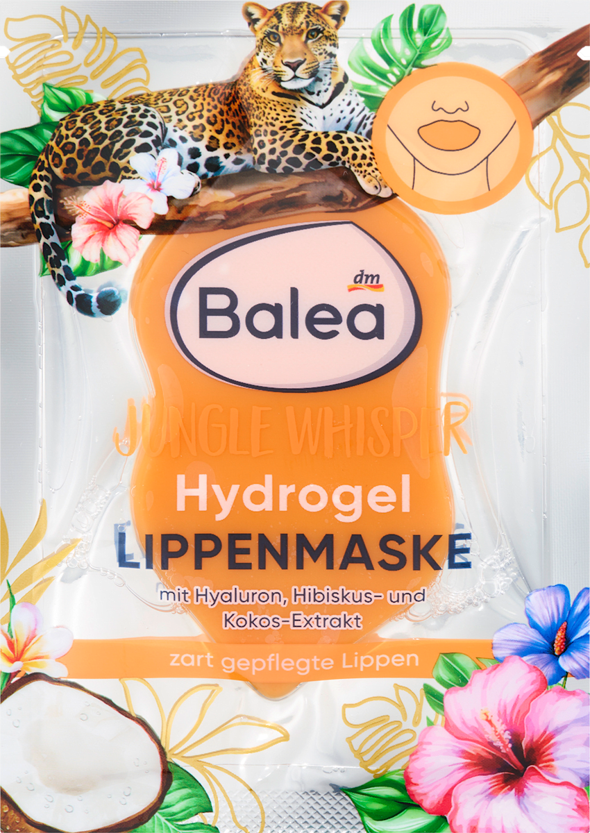 Balea Lip Mask Hydrogel Orange, Jungle Whisper, 1 pc