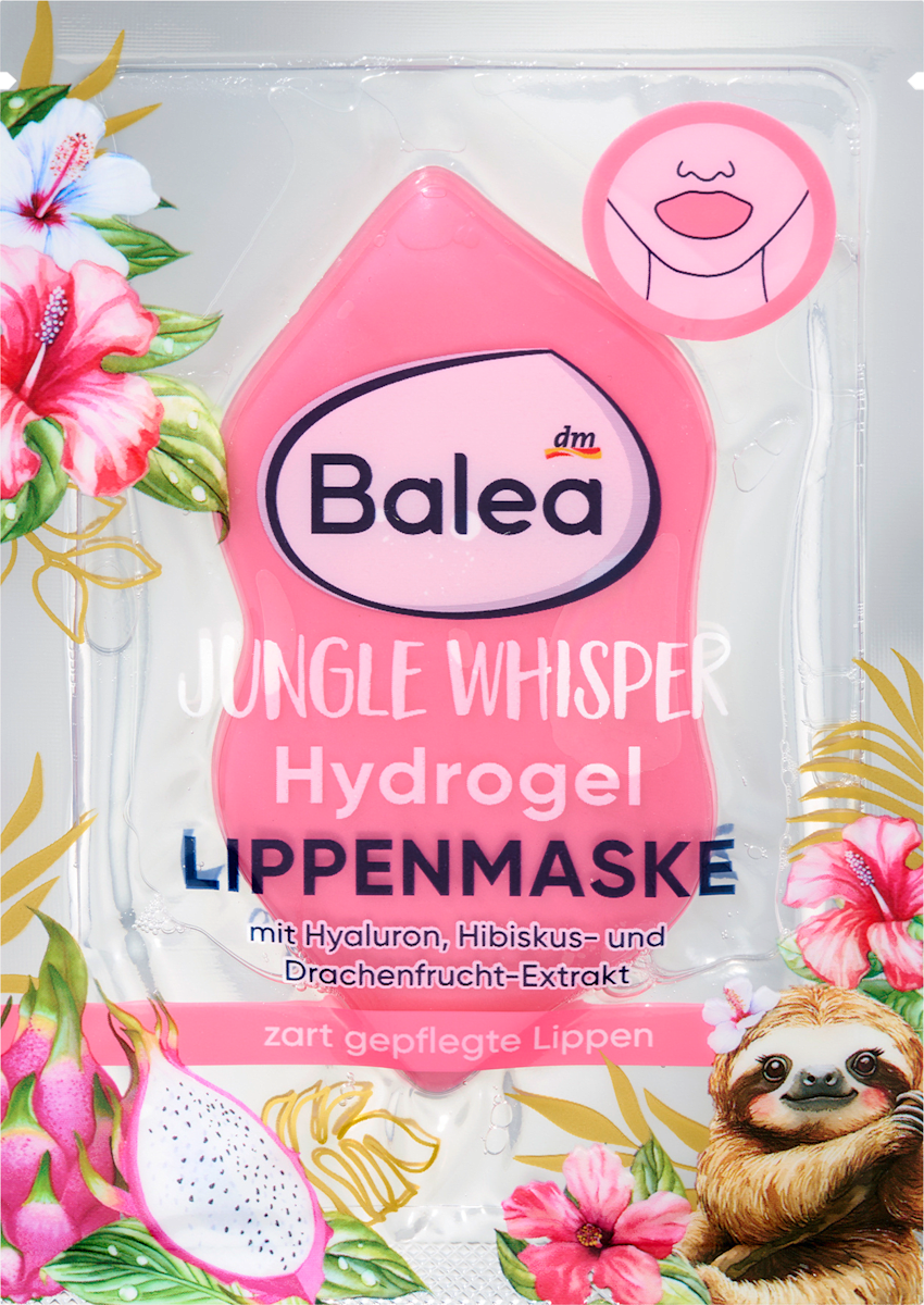 Balea Lip Mask Hydrogel Pink, Jungle Whisper, 1 pc