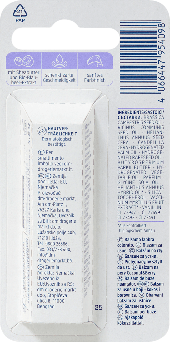Balea Lip Care Coconut & Berry, 4.8 g