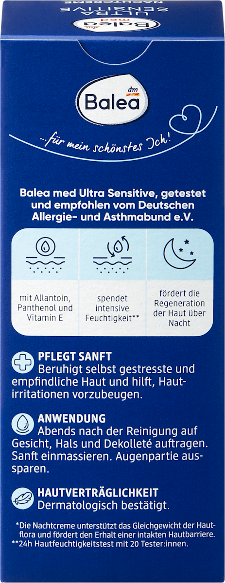 Balea med Night Cream Ultra Sensitive, 50 ml