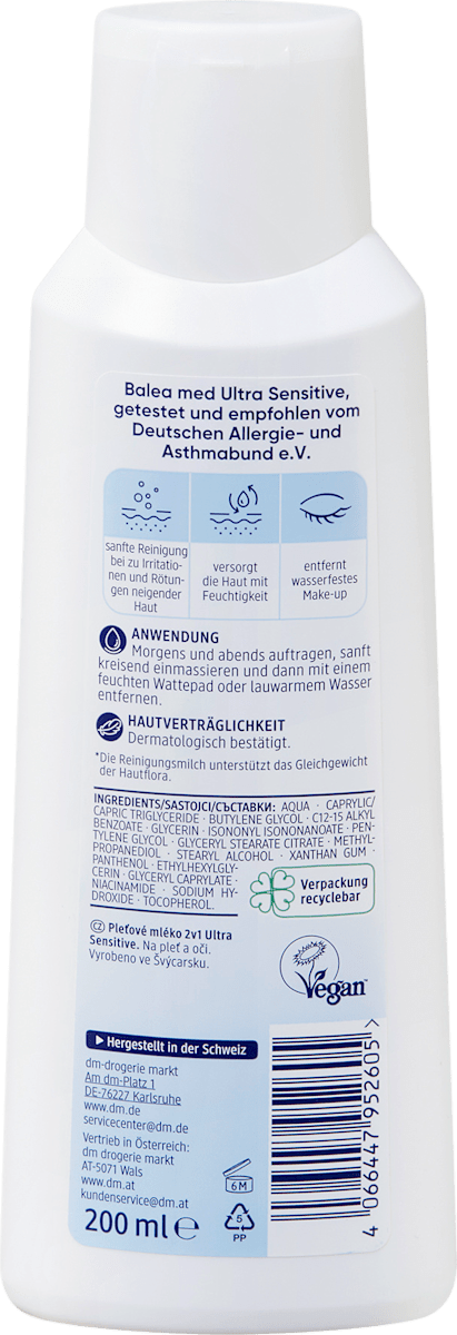 Balea med Cleansing Milk Ultra Sensitive, 200 ml