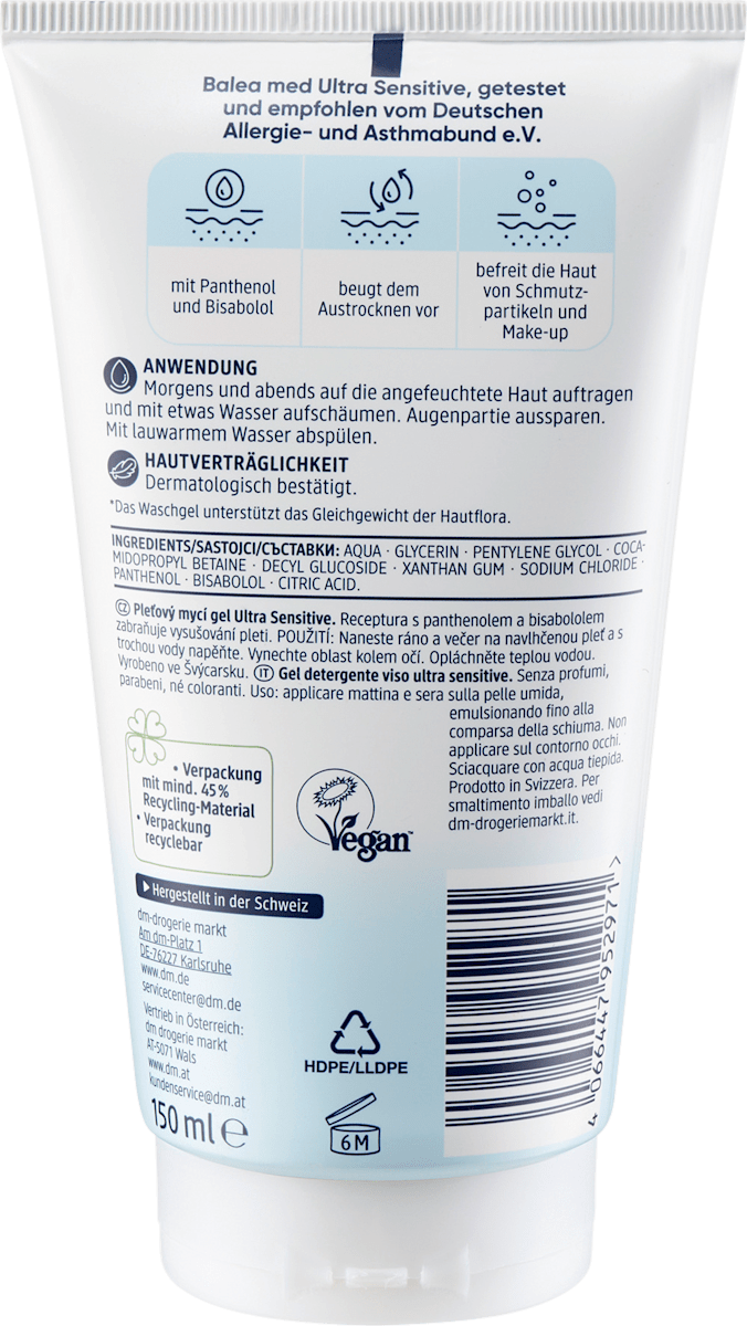 Balea med Cleansing Gel Ultra Sensitive, 150 ml