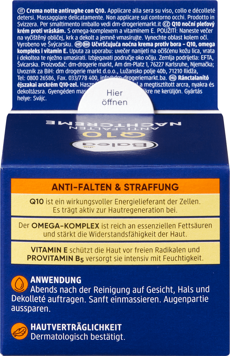 Balea Night Cream Anti-Wrinkle Q10, 50 ml