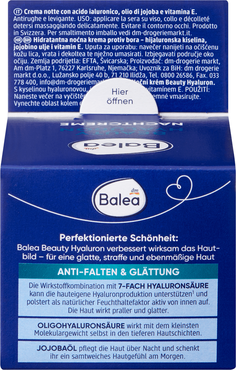 Balea Night Cream Beauty Hyaluron, 50 ml