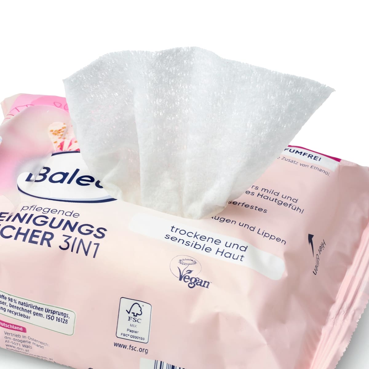 Balea Nourishing Cleansing Wipes 3in1, 25 pcs
