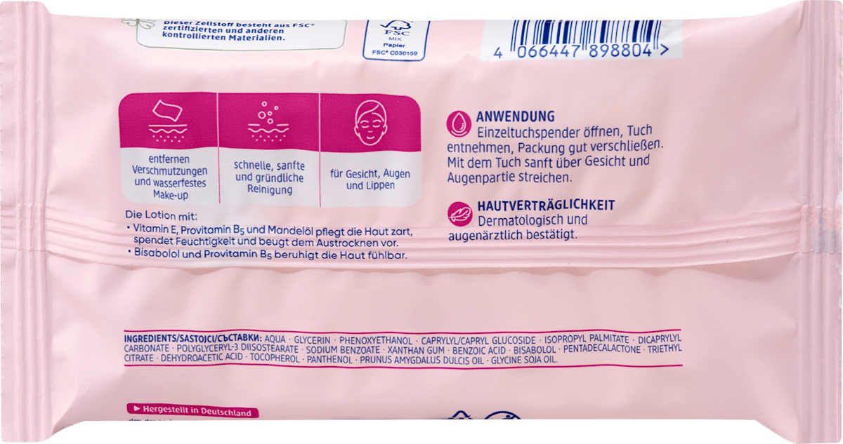 Balea Nourishing Cleansing Wipes Travel Size 10 pcs
