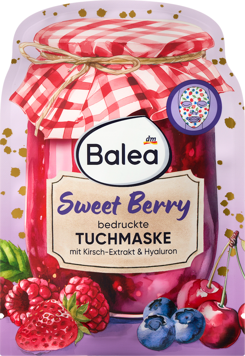 Balea Printed Sheet Mask Sweet Berry, 1 pc