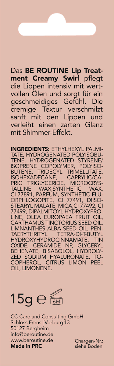 BE ROUTINE Lip Care Lip Treatment Creamy Swirl, 15 g
